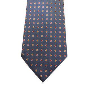 HUGO BOSS  Mens Designer Necktie Blue Dots Luxury Woven Silk Tie Narrow Italy